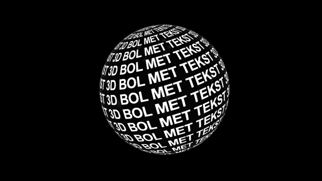 3D bol met tekst