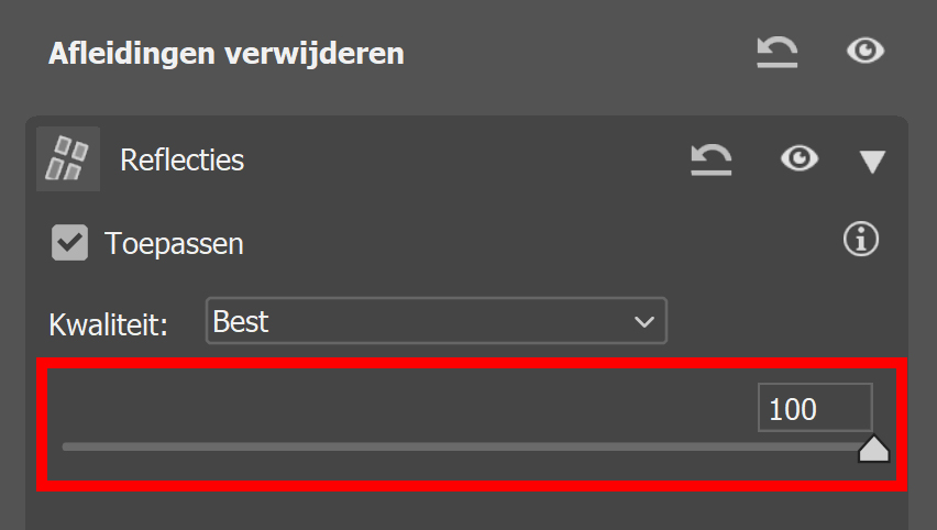 Reflecties verwijderen