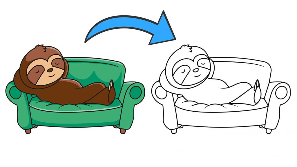 Afbeelding naar lijntekening